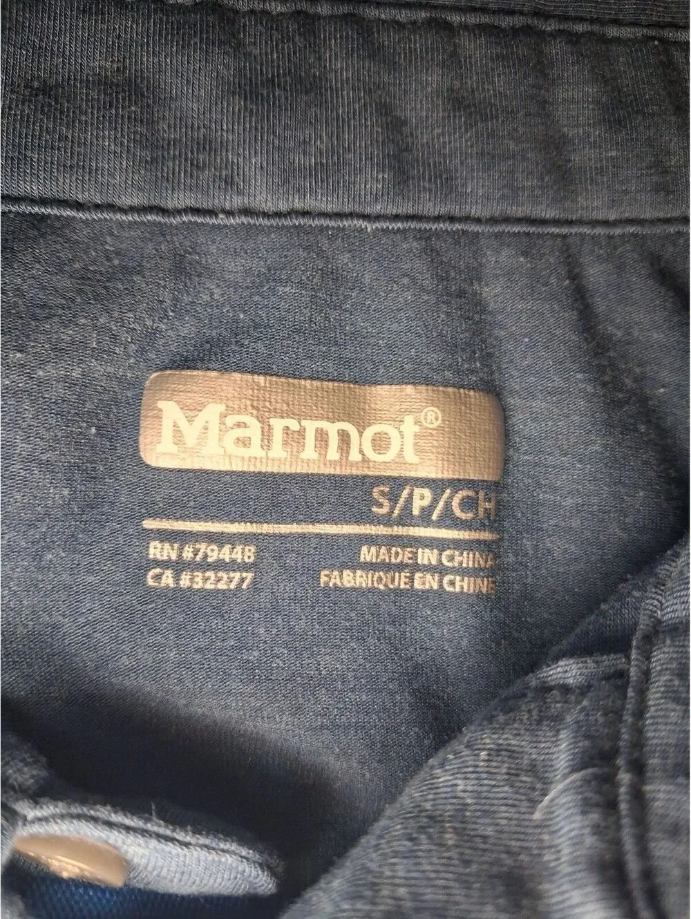 Marmot Polo Shirt Mens Small Navy Blue